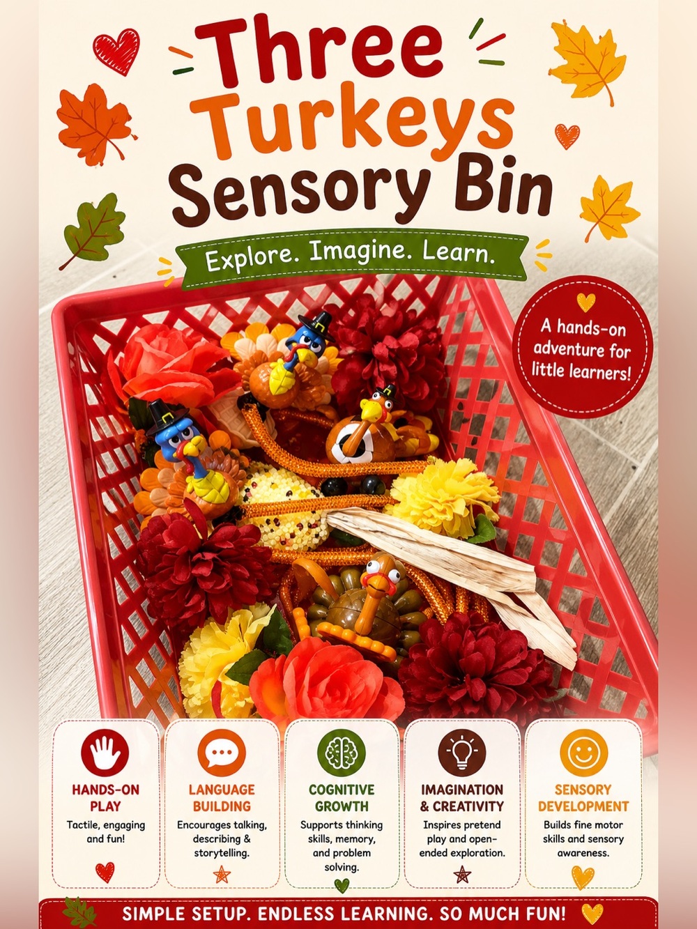 Three Turkeys Sensory Bin